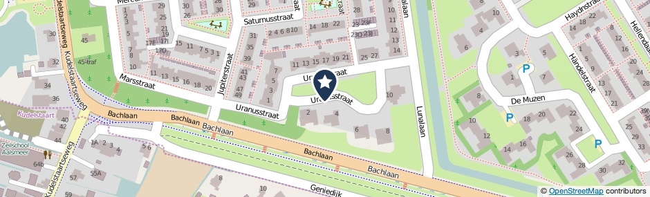 Kaartweergave Uranusstraat in Aalsmeer