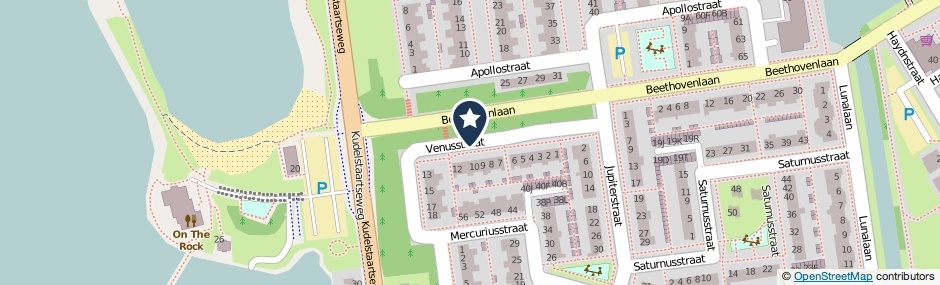 Kaartweergave Venusstraat in Aalsmeer
