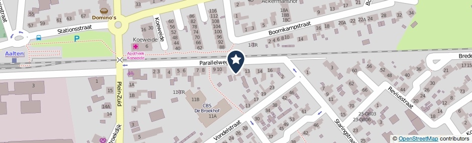 Kaartweergave Parallelweg 12 in Aalten