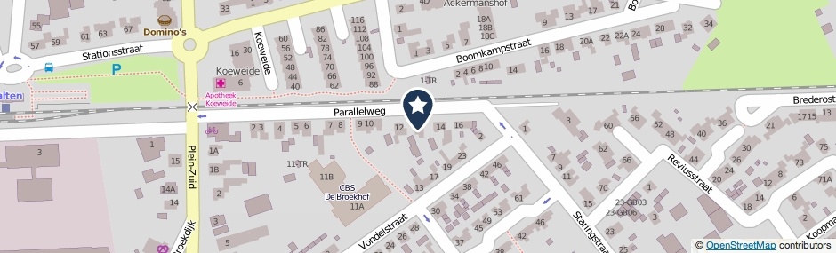 Kaartweergave Parallelweg 13 in Aalten