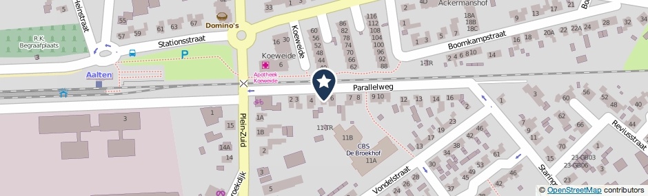 Kaartweergave Parallelweg 5 in Aalten