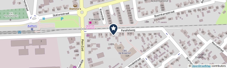 Kaartweergave Parallelweg 6 in Aalten