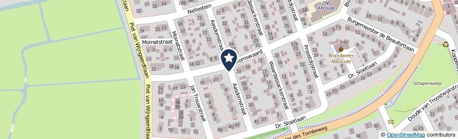 Kaartweergave Aasdomstraat in Abcoude