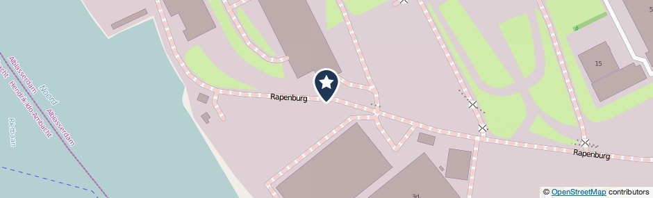 Kaartweergave Rapenburg in Alblasserdam