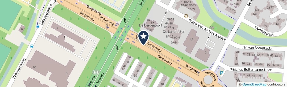 Kaartweergave Bergerweg in Alkmaar