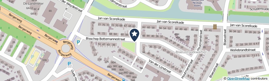 Kaartweergave Bisschop Bottemannestraat in Alkmaar