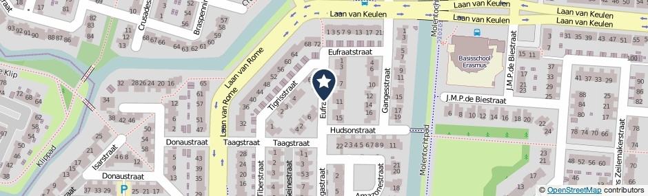 Kaartweergave Eufraatstraat in Alkmaar