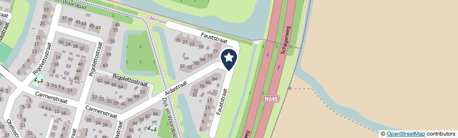 Kaartweergave Fauststraat in Alkmaar