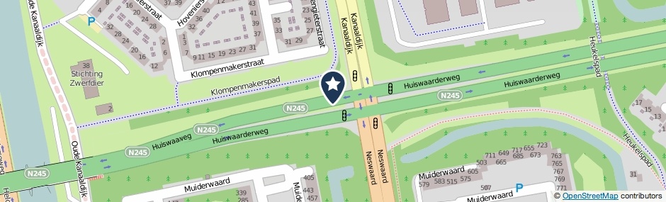 Kaartweergave Huiswaarderweg in Alkmaar