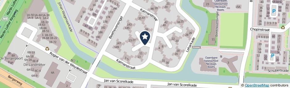 Kaartweergave Kalmanstraat in Alkmaar