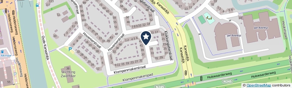 Kaartweergave Klokkengieterstraat in Alkmaar
