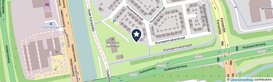 Kaartweergave Klompenmakerstraat in Alkmaar