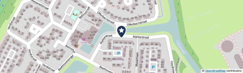 Kaartweergave Mahlerstraat in Alkmaar
