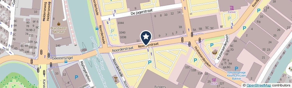 Kaartweergave Noorderstraat in Alkmaar