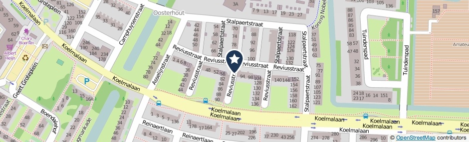 Kaartweergave Reviusstraat in Alkmaar