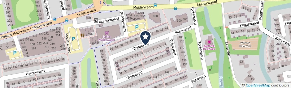 Kaartweergave Sluiswaard in Alkmaar