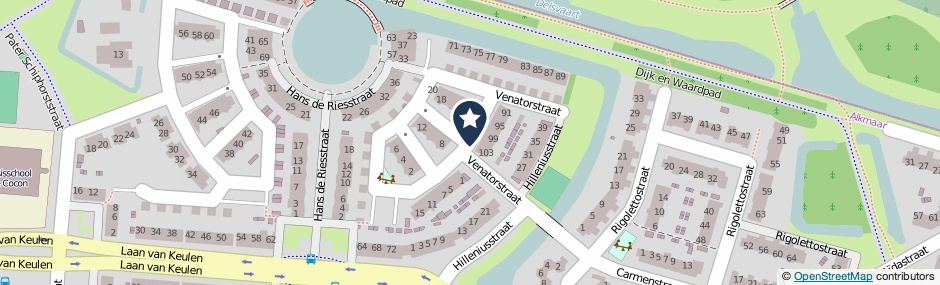 Kaartweergave Venatorstraat in Alkmaar