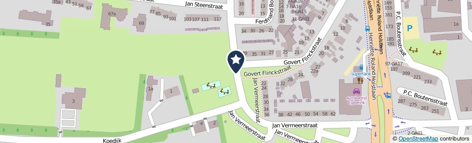 Kaartweergave Jan Vermeerstraat in Almelo