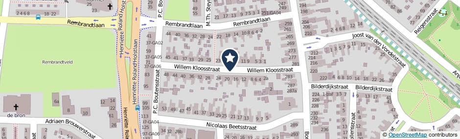Kaartweergave Willem Kloosstraat in Almelo