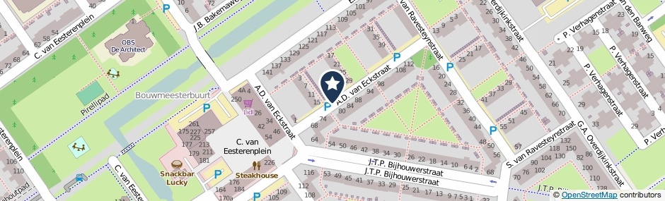 Kaartweergave A.D. Van Eckstraat in Almere