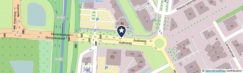 Kaartweergave Audioweg in Almere