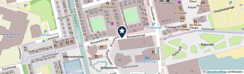 Kaartweergave Brouwerstraat in Almere