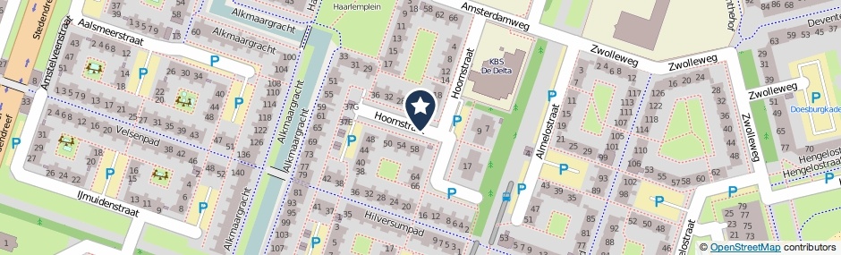 Kaartweergave Hoornstraat in Almere