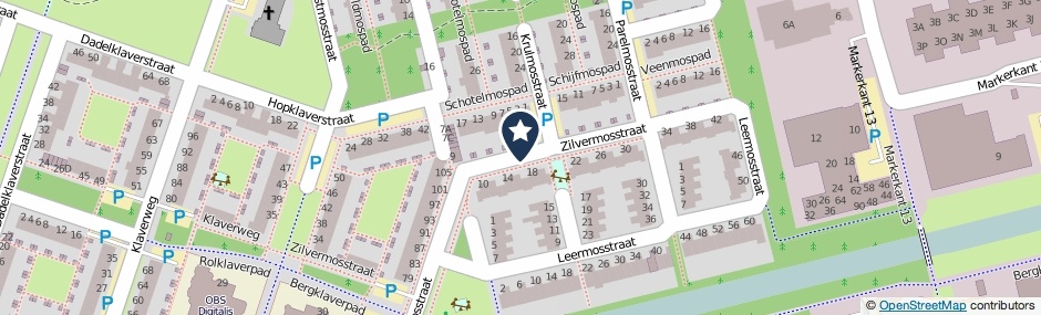 Kaartweergave Zilvermosstraat in Almere