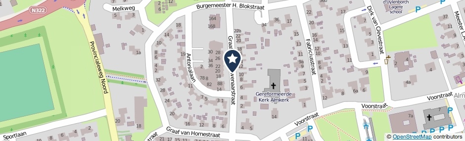 Kaartweergave Graaf Van Nieuwenaarstraat in Almkerk