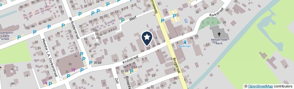 Kaartweergave Kruisstraat 10-A in Almkerk