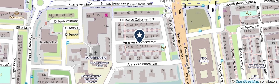 Kaartweergave Anna Van Saksenstraat in Alphen Aan Den Rijn
