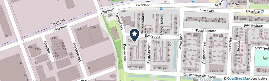 Kaartweergave Elzenstraat 7 in Alphen Aan Den Rijn