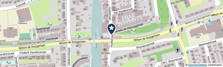 Kaartweergave Hooftstraat in Alphen Aan Den Rijn