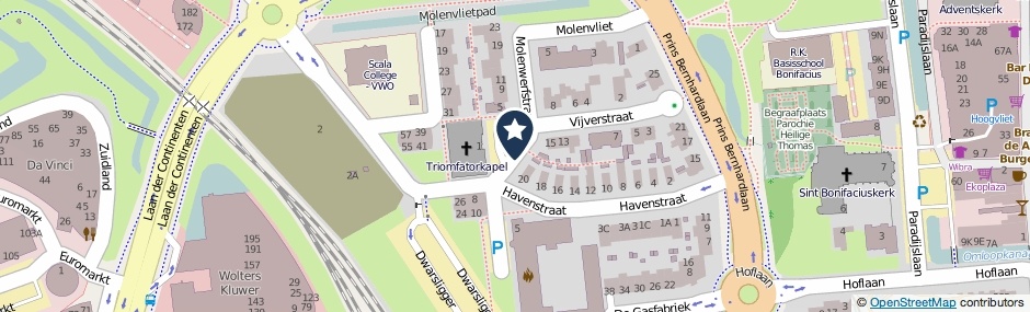 Kaartweergave Molenwerfstraat in Alphen Aan Den Rijn