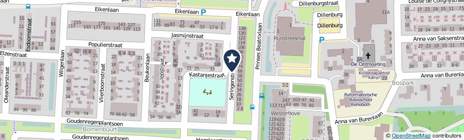 Kaartweergave Seringenstraat in Alphen Aan Den Rijn