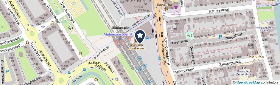 Kaartweergave Stationsplein in Alphen Aan Den Rijn