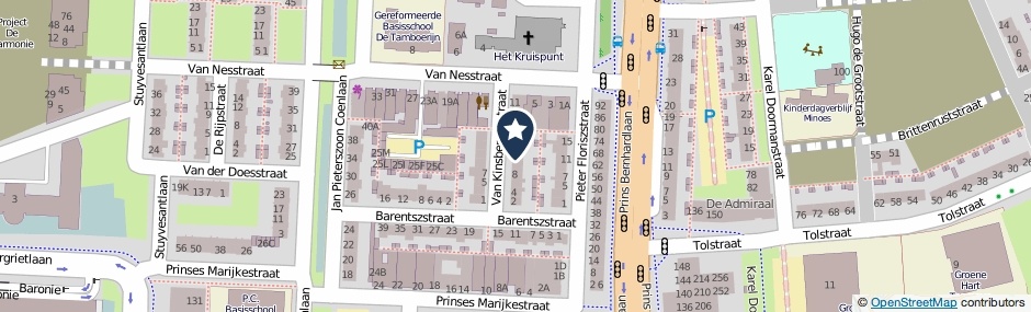 Kaartweergave Van Kinsbergenstraat 12 in Alphen Aan Den Rijn