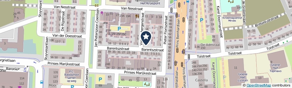 Kaartweergave Van Kinsbergenstraat 2 in Alphen Aan Den Rijn