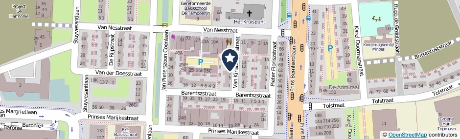 Kaartweergave Van Kinsbergenstraat 9 in Alphen Aan Den Rijn