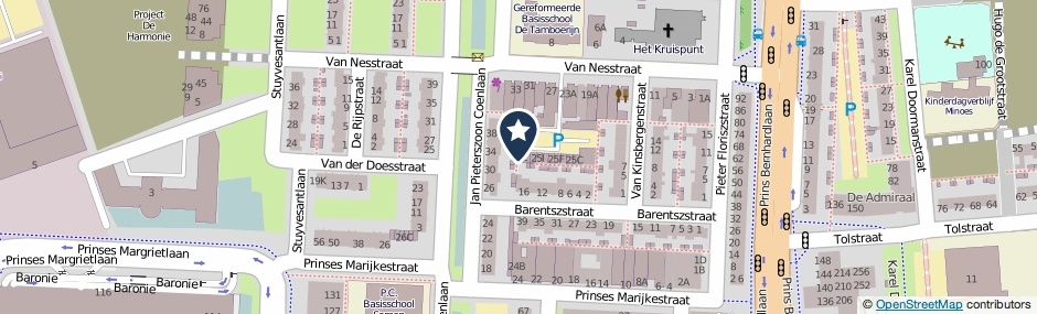 Kaartweergave Van Nesstraat 25-L in Alphen Aan Den Rijn