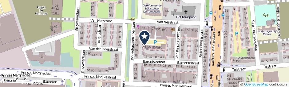 Kaartweergave Van Nesstraat 25-M in Alphen Aan Den Rijn