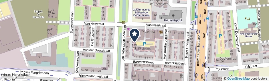 Kaartweergave Van Nesstraat 25-P in Alphen Aan Den Rijn