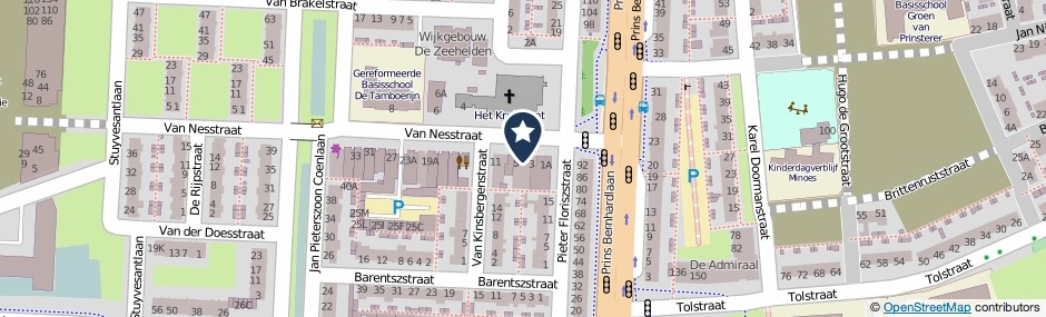 Kaartweergave Van Nesstraat 7-A in Alphen Aan Den Rijn