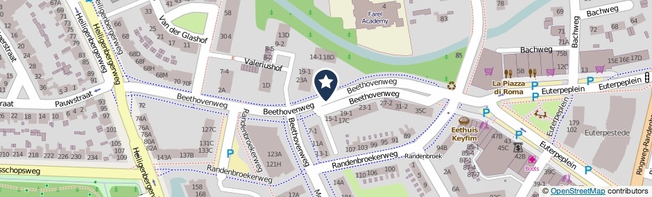 Kaartweergave Beethovenweg in Amersfoort