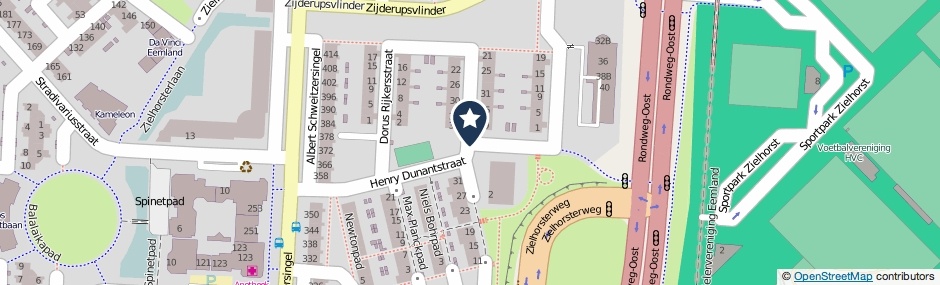 Kaartweergave Henry Dunantstraat in Amersfoort