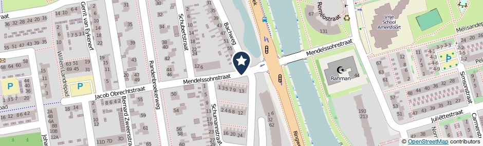 Kaartweergave Mendelssohnstraat in Amersfoort