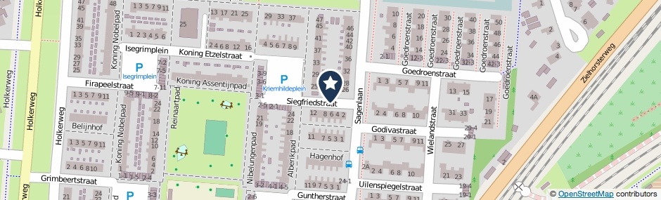 Kaartweergave Siegfriedstraat in Amersfoort