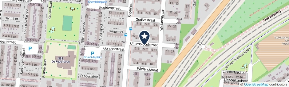 Kaartweergave Uilenspiegelstraat in Amersfoort