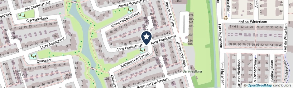 Kaartweergave Anne Frankstraat in Amstelveen
