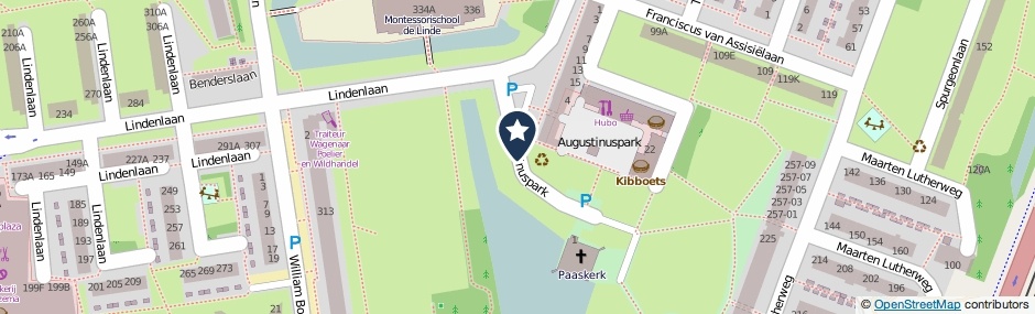 Kaartweergave Augustinuspark in Amstelveen